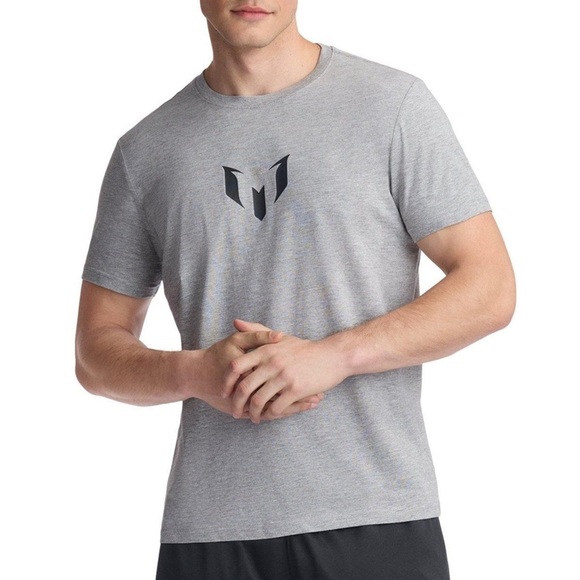 Messi authentic big logo soccer player gray Tshirt size M NWT - Picture 7 of 8